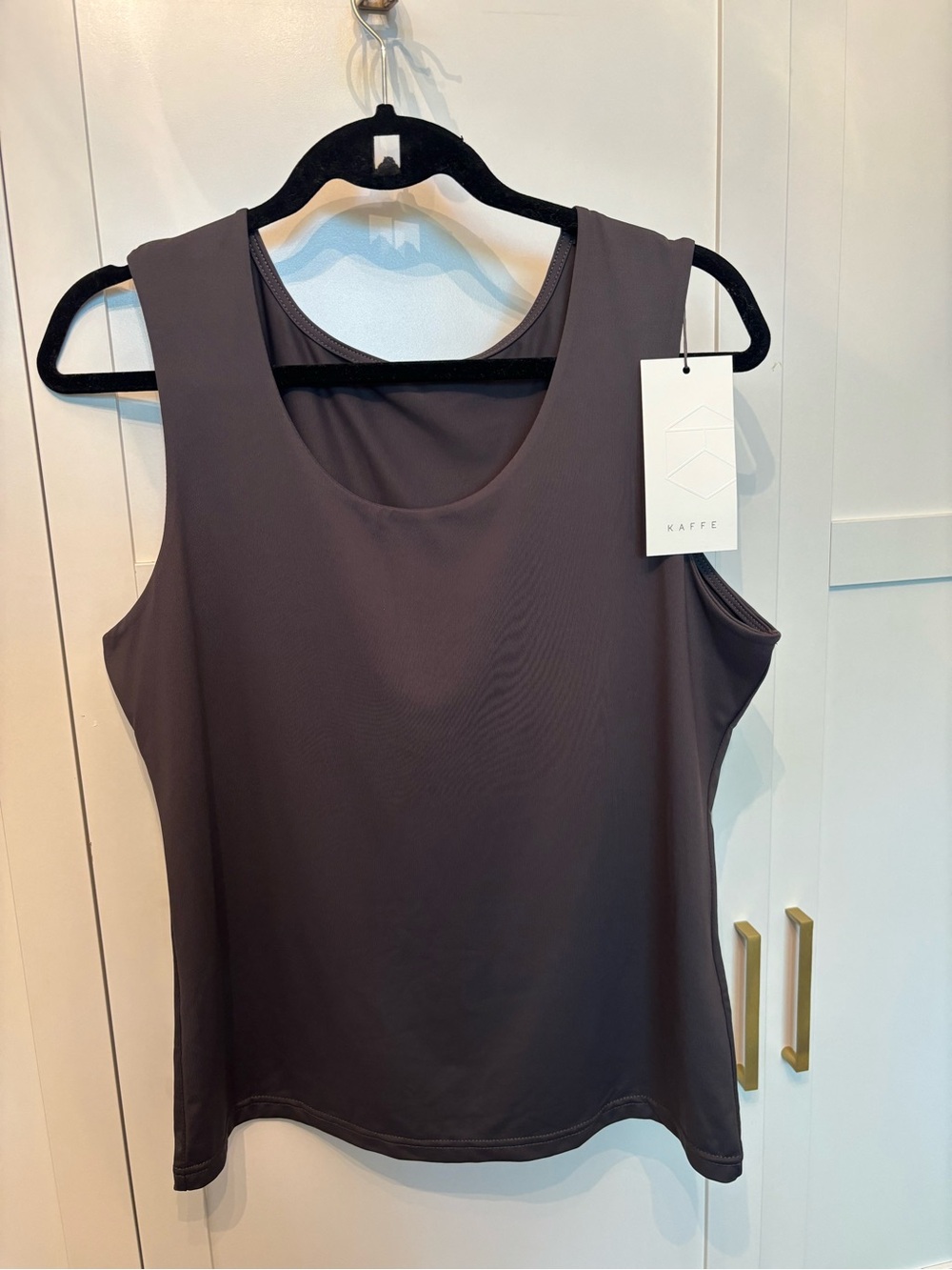 AFF grey charcoal Sleeveless Scoop Neck Women's Top